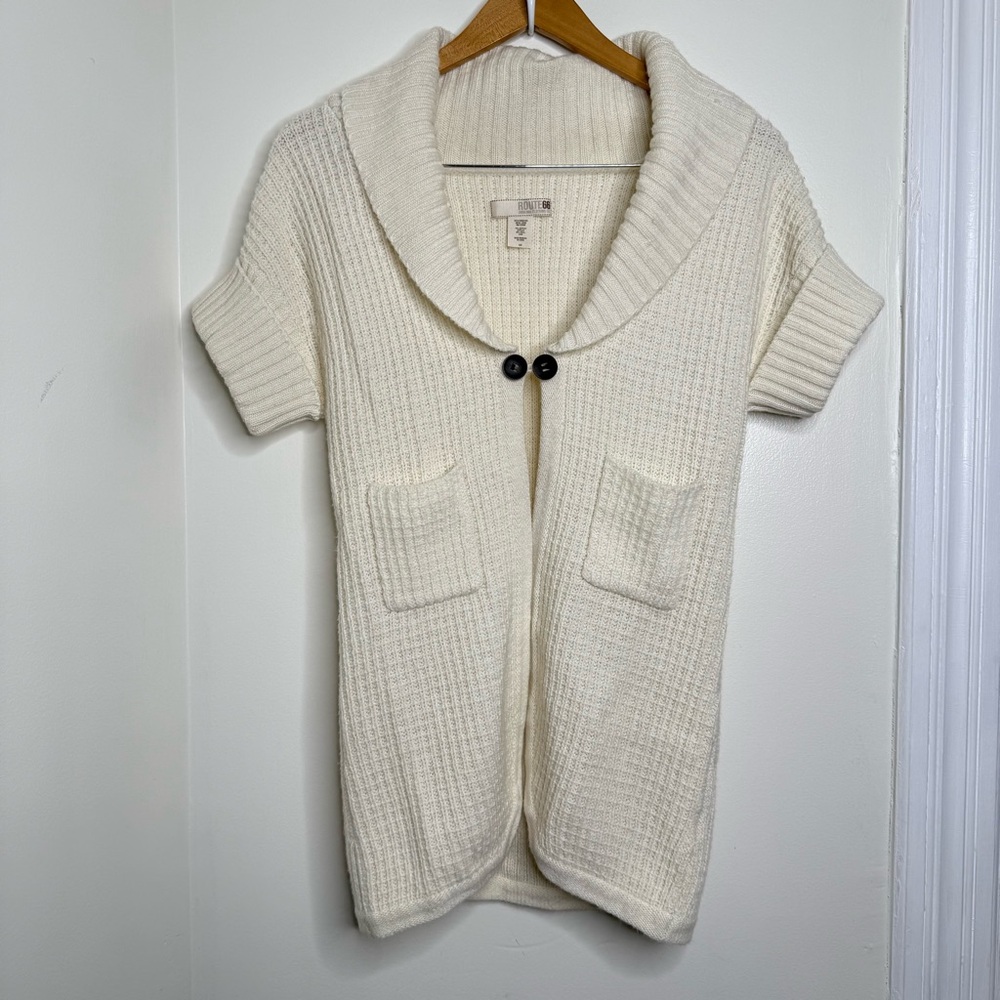 Vintage? Route 66 Wool Blend Long Sweater Cardigan Women’s Size Small Cream
